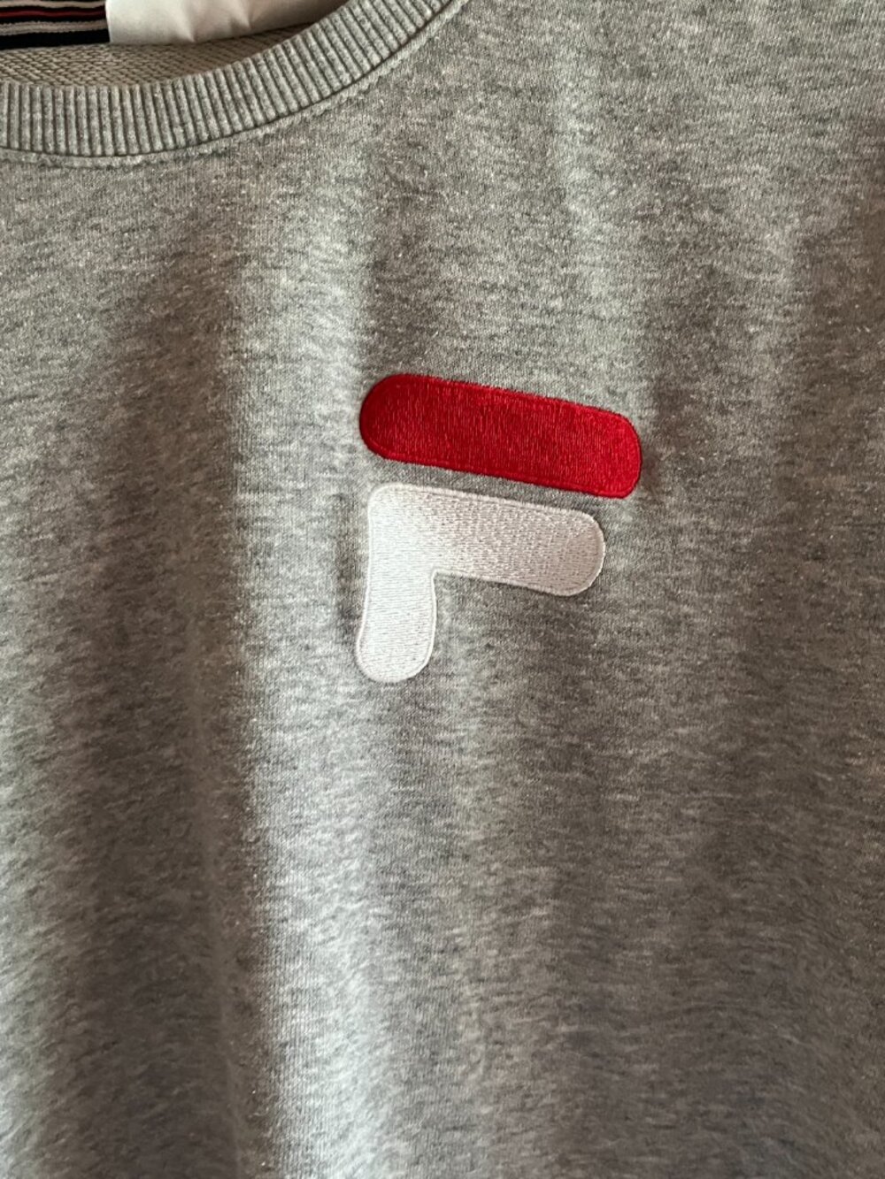 Fila logo grey sweatshirt lounge athletic gym casual streetwear blokecore casual - Picture 6 of 15